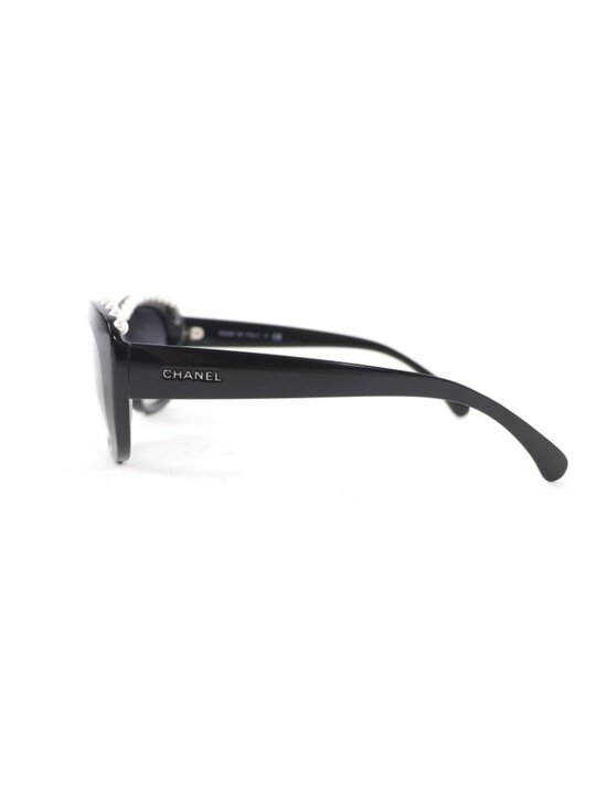 Chanel Logo Faux Pearl Sunglasses Eyewear Black main image 7